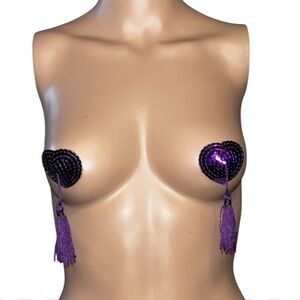 Purple Sequin Tassel Pasties